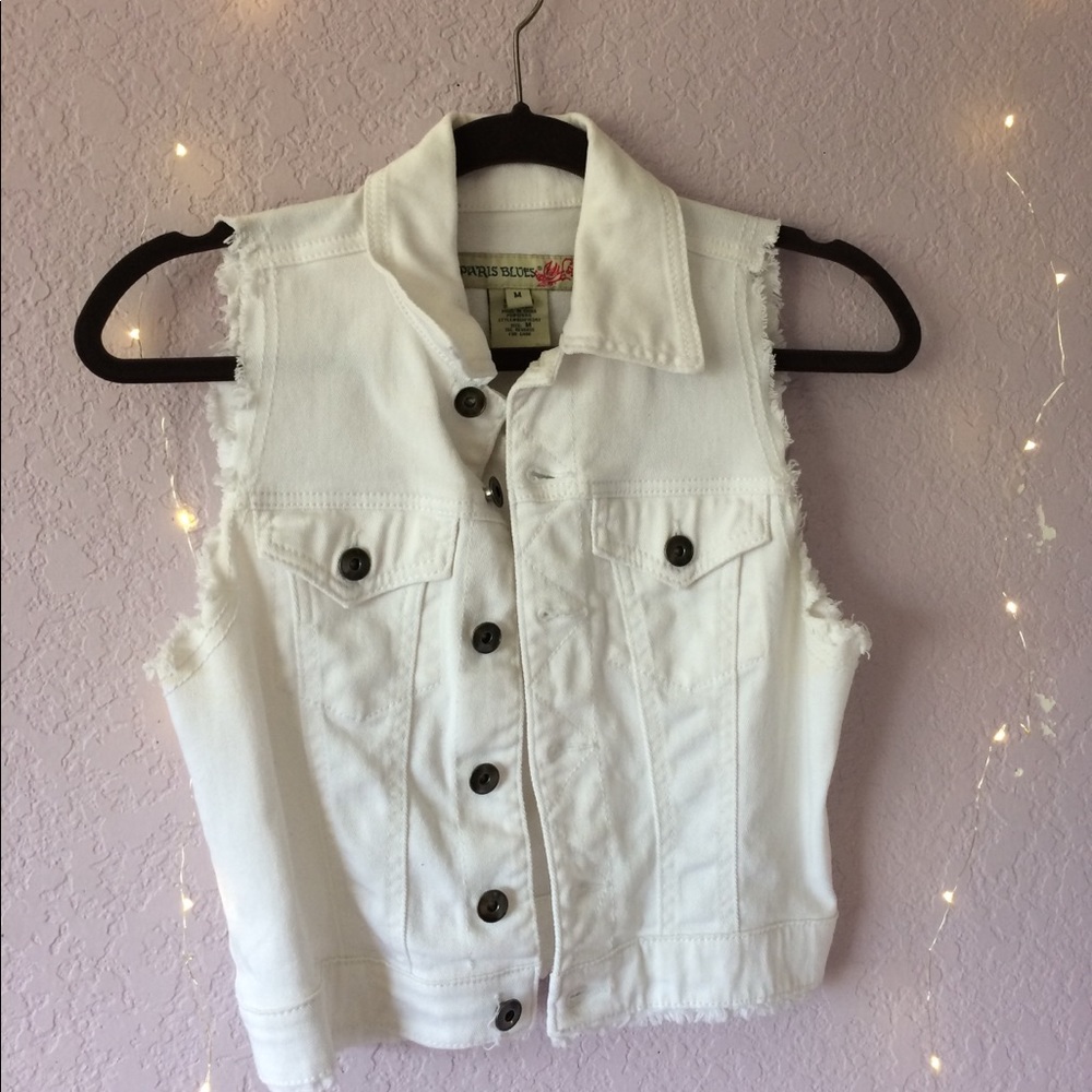 White Denim Vest